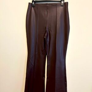 Faux dark brown wide leg bell bottom pants -A New Day” size Medium
